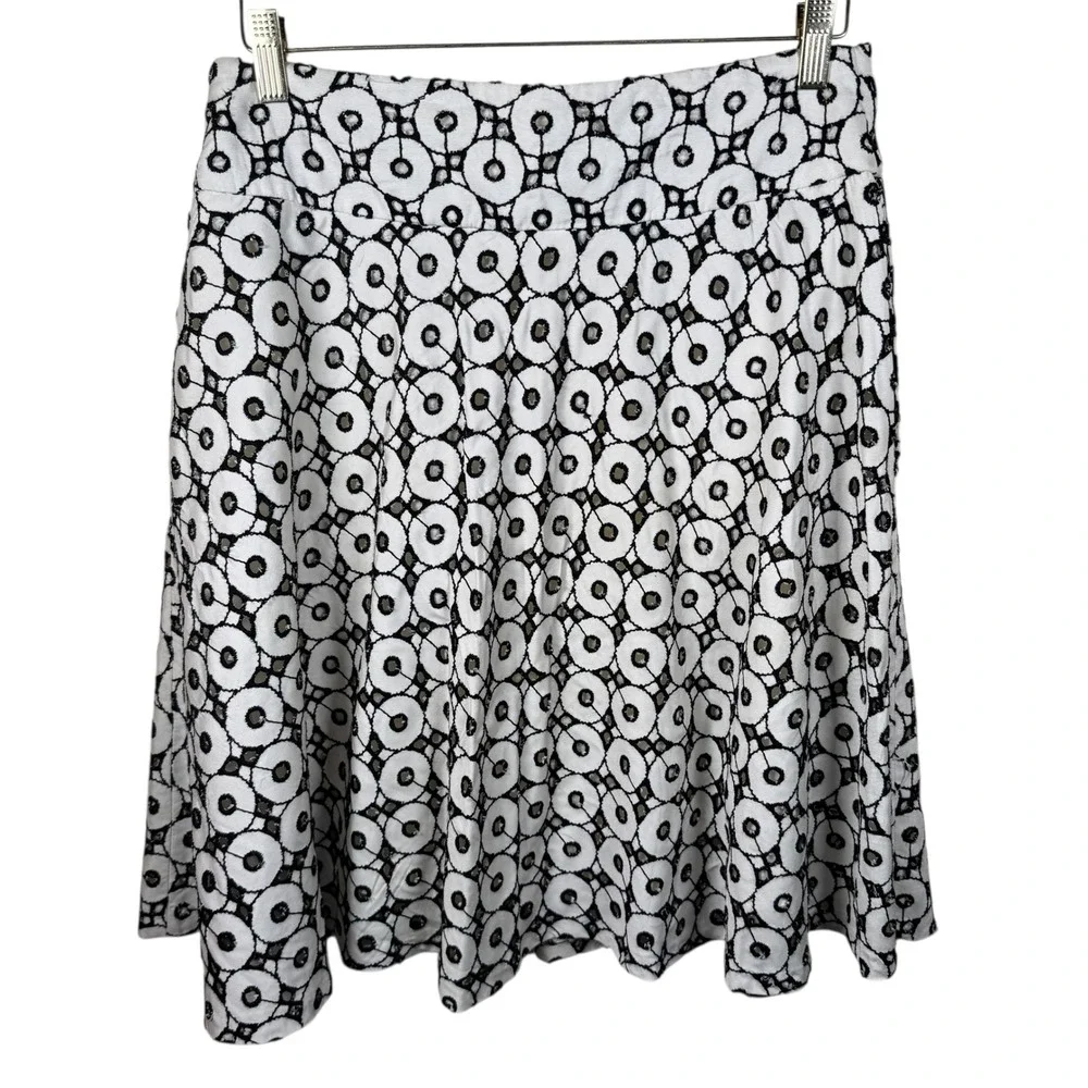 ZARA WOMAN Unconventional Lace Circle A-Line Midi Skirt Size Large Pocket Preppy